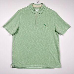 Tommy Bahama Men’s Sage Green Heathered Polo Shirt Size Large